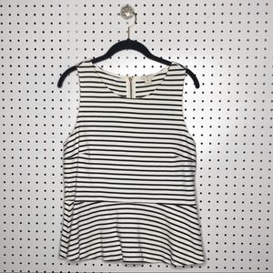 J. Crew Striped Peplum Tank
